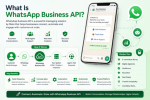 What Is WhatsApp Business API? Complete beginner's guide explaining features, benefits, automation, CRM integration, and business messaging.